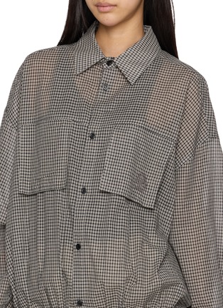  - BONBOM - Double Square Pocket Wide Hem Checkered Shirt