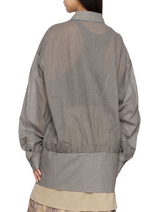 Back View - Click To Enlarge - BONBOM - Double Square Pocket Wide Hem Checkered Shirt