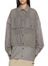 BONBOM Double Square Pocket Wide Hem Checkered Shirt