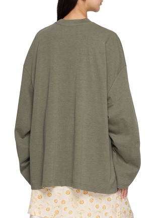 Back View - Click To Enlarge - BONBOM - Logo Embroidered Long Sleeve T-Shirt