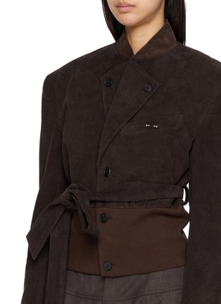  - BONBOM - Cropped Wide Single Breasted Blazer