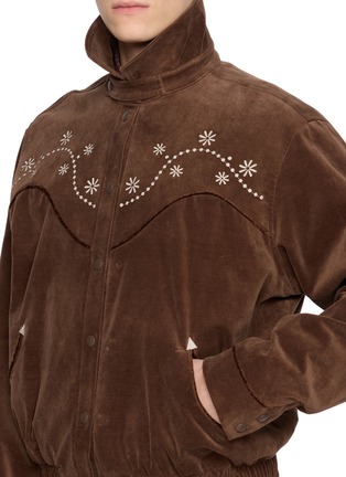  - FRITUR - Western Embroidered Velvet Bomber Jacket