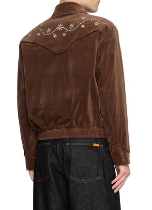 Back View - Click To Enlarge - FRITUR - Western Embroidered Velvet Bomber Jacket