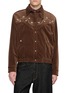 FRITUR Western Embroidered Velvet Bomber Jacket