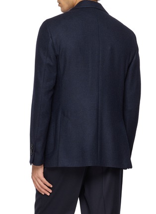 Back View - Click To Enlarge - LARDINI - Floral Pin Houndstooth Single Breasted Blazer
