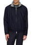 LARDINI Stand Collar Zip Up Jacket