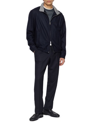 Figure View - Click To Enlarge - LARDINI - Stand Collar Zip Up Jacket