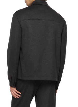 Back View - Click To Enlarge - LARDINI - Flap Pocket Zip Up Jacket