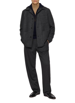 Figure View - Click To Enlarge - LARDINI - Houndstooth Check Button Up Jacket