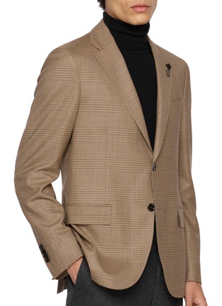  - LARDINI - Floral Pin Houndstooth Check Single Breasted Blazer