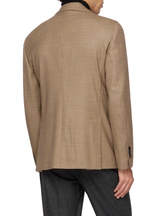Back View - Click To Enlarge - LARDINI - Floral Pin Houndstooth Check Single Breasted Blazer