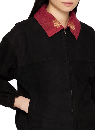  - KARTIK RESEARCH - Contrast Collar Suede Bomber Jacket