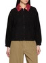 Main View - Click To Enlarge - KARTIK RESEARCH - Contrast Collar Suede Bomber Jacket