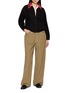 Figure View - Click To Enlarge - KARTIK RESEARCH - Contrast Collar Suede Bomber Jacket
