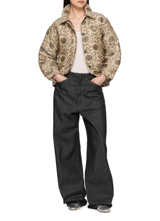 Figure View - Click To Enlarge - KARTIK RESEARCH - Moni Block Print Flight Jacket