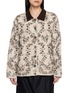 KARTIK RESEARCH Contrast Collar Floral Embellished Chore Coat