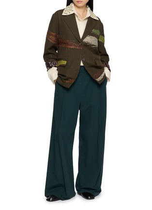 Figure View - Click To Enlarge - KARTIK RESEARCH - Silk Scarf Blazer Jacket