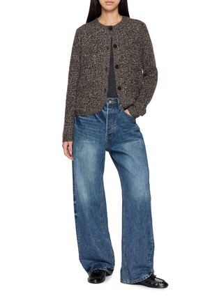 Figure View - Click To Enlarge - ARCH4 - Tulip Marl Textured Knit Cashmere Cardigan 