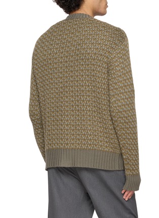 Back View - Click To Enlarge - PIACENZA 1733 - Micro Houndstooth Wool Knit Cardigan