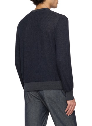 Back View - Click To Enlarge - PIACENZA 1733 - Crewneck Textured Knit Sweater