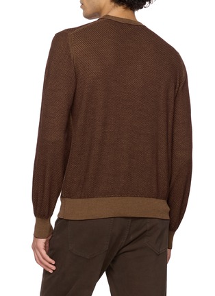 Back View - Click To Enlarge - PIACENZA 1733 - Crewneck Textured Knit Sweater