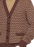  - PIACENZA 1733 - V-Neck Micro Houndstooth Wool Knit Cardigan