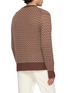 Back View - Click To Enlarge - PIACENZA 1733 - V-Neck Micro Houndstooth Wool Knit Cardigan