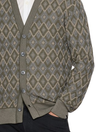  - PIACENZA 1733 - V-Neck Diamond Pattern Knit Cardigan