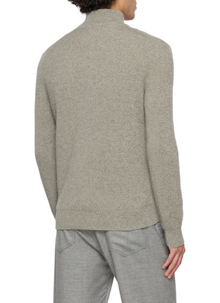 Back View - Click To Enlarge - PIACENZA 1733 - Quarter Zip Cashmere Knit Sweater