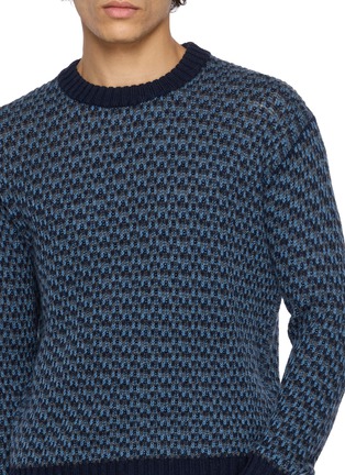  - PIACENZA 1733 - Crewneck Micro Houndstooth Wool Knit Sweater