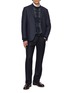 Figure View - Click To Enlarge - PIACENZA 1733 - Crewneck Fuzzy Plaid Wool Knit Sweater