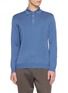 J∞QUALITY Long Sleeve Cashmere Silk Knit Polo Shirt