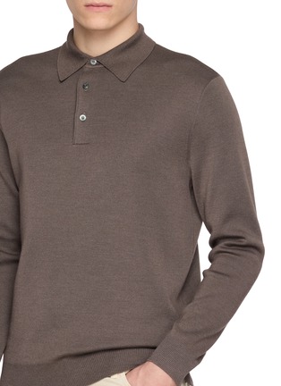  - J∞QUALITY - Long Sleeve Cashmere Silk Knit Polo Shirt