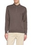 J∞QUALITY Long Sleeve Cashmere Silk Knit Polo Shirt