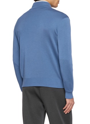 Back View - Click To Enlarge - J∞QUALITY - Zip Up Cashmere Silk Knit Jacket