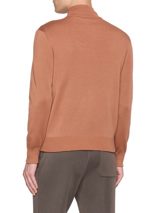 Back View - Click To Enlarge - J∞QUALITY - Zip Up Cashmere Silk Knit Jacket
