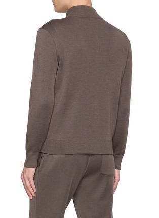 Back View - Click To Enlarge - J∞QUALITY - Zip Up Cashmere Silk Knit Jacket