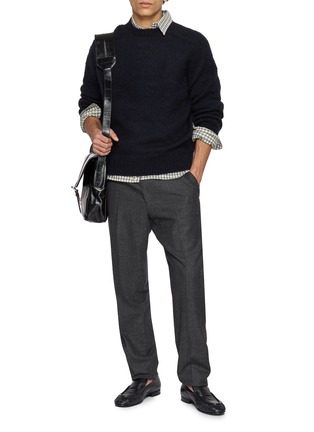 Figure View - Click To Enlarge - J∞QUALITY - Sadle Crewneck Wool Knit Sweater