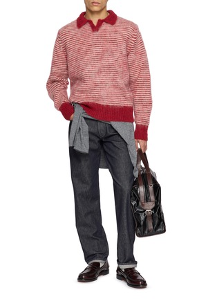 Figure View - Click To Enlarge - J∞QUALITY - Skipper Striped Wool Knit Polo Sweater