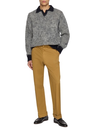 Figure View - Click To Enlarge - J∞QUALITY - Skipper Striped Wool Knit Polo Sweater