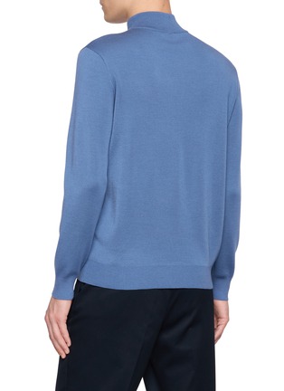 Back View - Click To Enlarge - J∞QUALITY - Mock Neck Cashmere Silk Knit Sweater