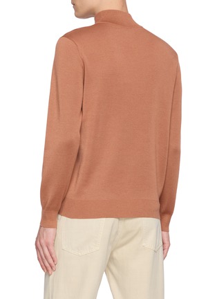 Back View - Click To Enlarge - J∞QUALITY - Mock Neck Cashmere Silk Knit Sweater