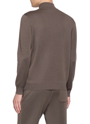 Back View - Click To Enlarge - J∞QUALITY - Mock Neck Cashmere Silk Knit Sweater