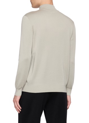Back View - Click To Enlarge - J∞QUALITY - Mock Neck Cashmere Silk Knit Sweater