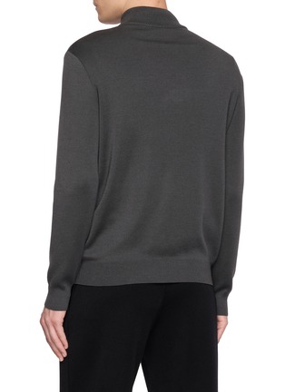 Back View - Click To Enlarge - J∞QUALITY - Half-Zip Cashmere Silk Knit Sweater