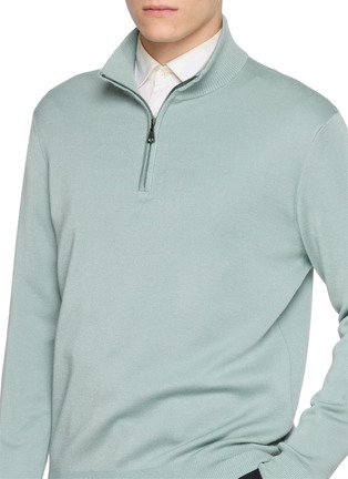  - J∞QUALITY - Half-Zip Cashmere Silk Knit Sweater