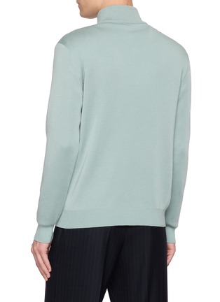 Back View - Click To Enlarge - J∞QUALITY - Half-Zip Cashmere Silk Knit Sweater