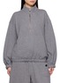 LAMRONS Balloon Sleeve Half Zip Sweatshirt