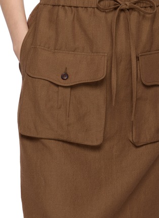  - LAMRONS - Safari Drawstring Waistband Midi Skirt