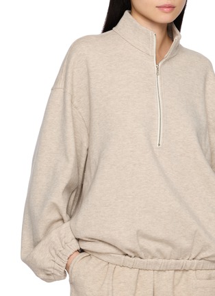  - LAMRONS - Balloon Sleeve Half Zip Sweatshirt